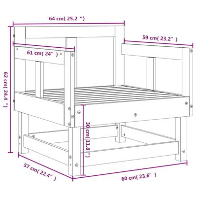 vidaXL Cadeiras de jardim 2 pcs madeira de pinho impregnada