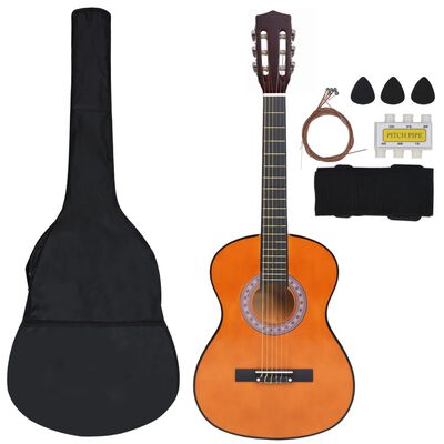 vidaXL 8 pcs conjunto de guitarra clássica para iniciantes 3/4 36"