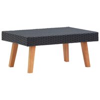 vidaXL Mesa de centro para jardim vime PE preto