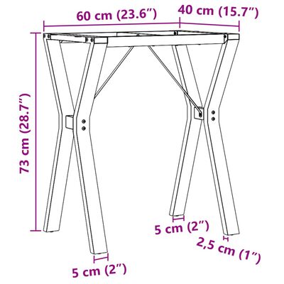 vidaXL Pernas para mesa de jantar estrutura em Y ferro fundido