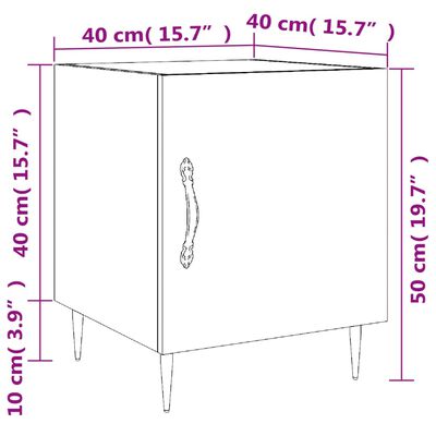 vidaXL Mesa de cabeceira 2 pcs 40x40x50 cm derivados de madeira preto