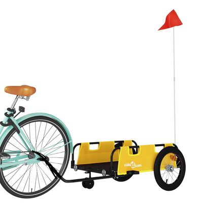 vidaXL Reboque de bicicleta tecido oxford/ferro amarelo