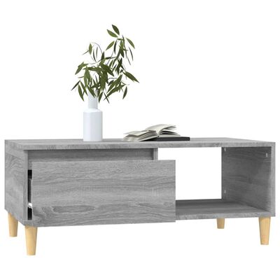 vidaXL Mesa de centro 90x50x36,5 cm derivados madeira cinzento sonoma