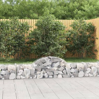 vidaXL Cestos gabião arqueados 4 pcs 200x30x40/60 cm ferro galvanizado