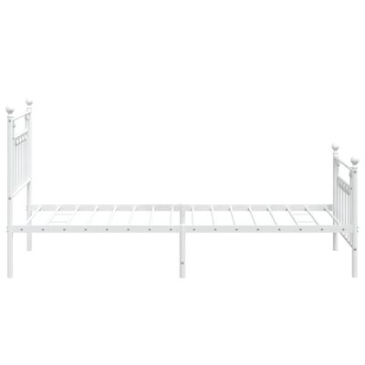 vidaXL Estrutura de cama com cabeceira e pés 100x190 cm metal branco