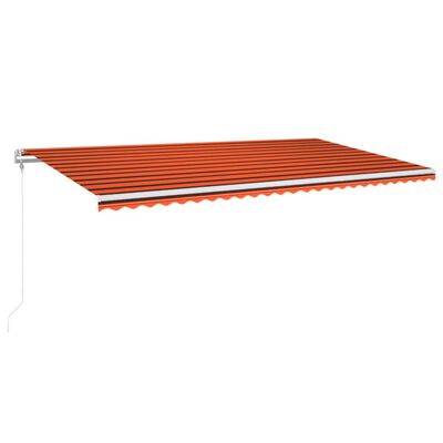 vidaXL Toldo retrátil automático 600x350 cm laranja e castanho