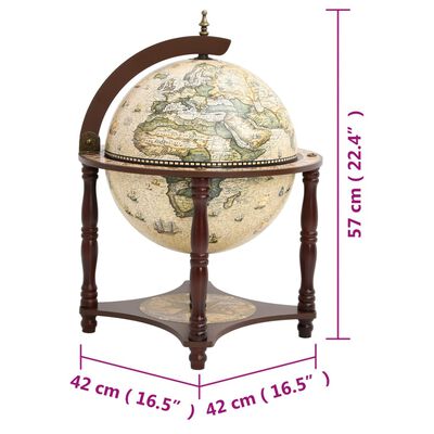 vidaXL Garrafeira forma de globo madeira eucalipto maciça castanho