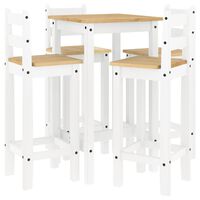 vidaXL 5 pcs conjunto de bar pinho maciço branco