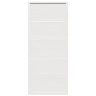 vidaXL Porta de celeiro 90x208 cm madeira de pinho maciça branco