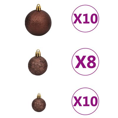 vidaXL Árvore Natal artificial c/ 300 luzes LED, bolas e neve 180 cm