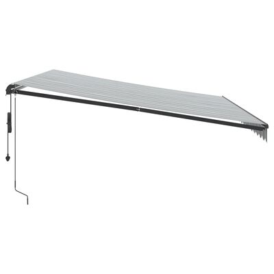 vidaXL Toldo retrátil automático 450x350 cm antracite e branco