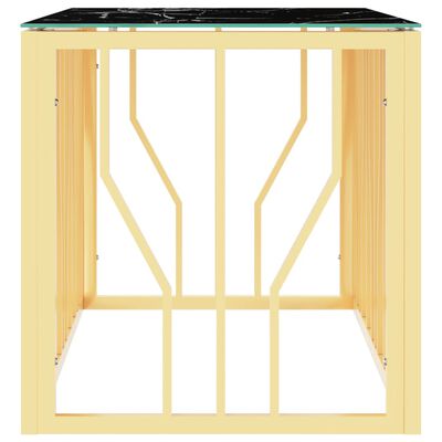 vidaXL Mesa de centro 110x45x45 cm aço inoxidável e vidro dourado