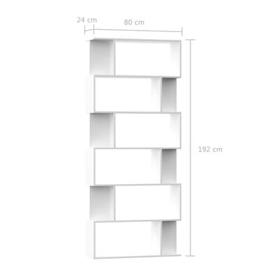 vidaXL Estante/divisória 80x24x192 cm derivados de madeira branco