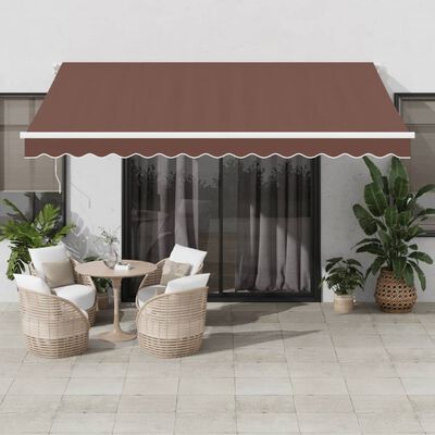 vidaXL Toldo retrátil automático 400x300 cm castanho