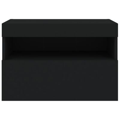 vidaXL Móvel de parede para TV com luzes LED 60x30x40 cm preto