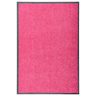 vidaXL Tapete de porta lavável 60x90 cm rosa