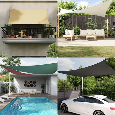 vidaXL Para-sol estilo vela 3x2 m oxford 100% poliéster cor areia