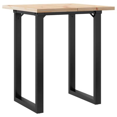 vidaXL Mesa de jantar estrutura em O 70x70x75,5 cm pinho/ferro fundido