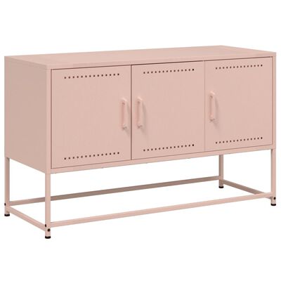 vidaXL Móvel de TV 100,5x39x60,5 cm aço rosa