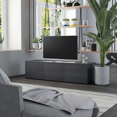 vidaXL Móvel de TV 120x34x30 cm derivados de madeira cinza