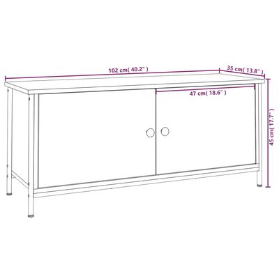 vidaXL Móvel para TV c/ portas 102x35x45 cm derivados de madeira preto