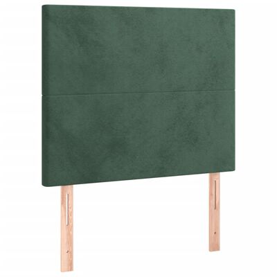 vidaXL Cama com molas/colchão 90x190 cm veludo verde-escuro