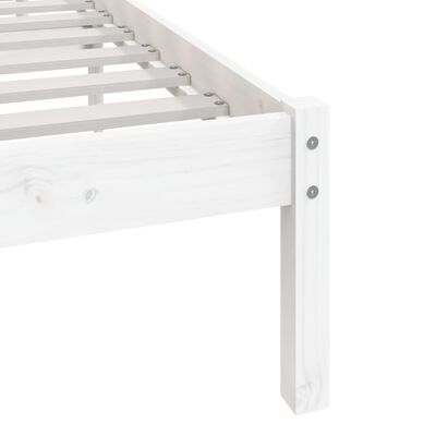 vidaXL Estrutura de cama de solteiro 90x190 cm pinho maciço branco