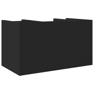 vidaXL Organizador de secretária 44,5x24x25 cm derivados madeira preto