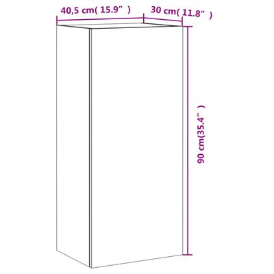 vidaXL Móvel de parede p/ TV 40,5x30x90 cm derivados de madeira branco