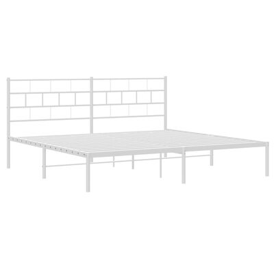 vidaXL Estrutura de cama com cabeceira 193x203 cm metal branco