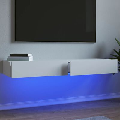 vidaXL Móveis de TV com luzes LED 2 pcs 60x35x15,5 cm branco
