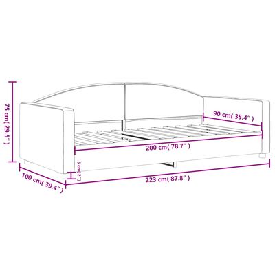 vidaXL Sofá-cama 90x200 cm tecido cinzento-claro