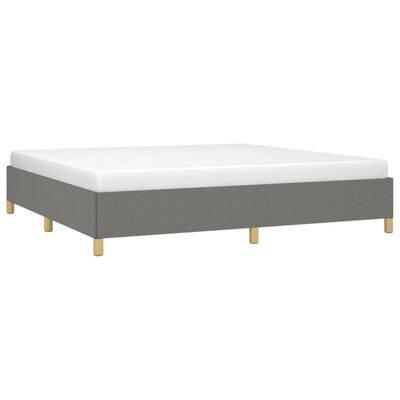 vidaXL Estrutura de cama sem colchão 200x200 cm tecido cinzento-escuro