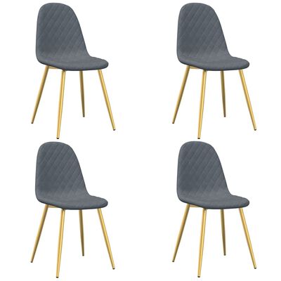 vidaXL Cadeiras de jantar 4 pcs veludo cinzento-escuro