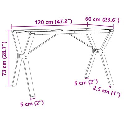 vidaXL Pernas para mesa de jantar estrutura em Y ferro fundido