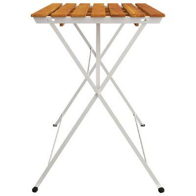 vidaXL Mesa de bistrô dobrável 100x54x71 cm acácia maciça e aço