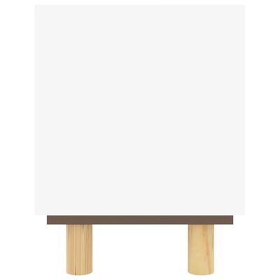 vidaXL Móvel de TV 105x30x40 cm pinho maciço/vime natural branco