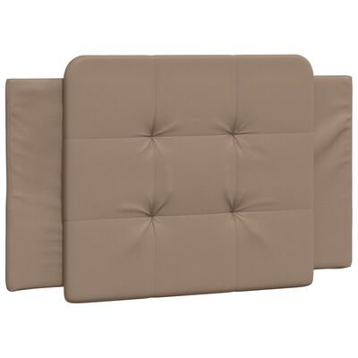 vidaXL Almofadão de cabeceira 80 cm couro artificial cappuccino