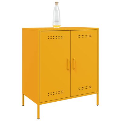 vidaXL Aparador 68x39x79 cm aço amarelo mostarda