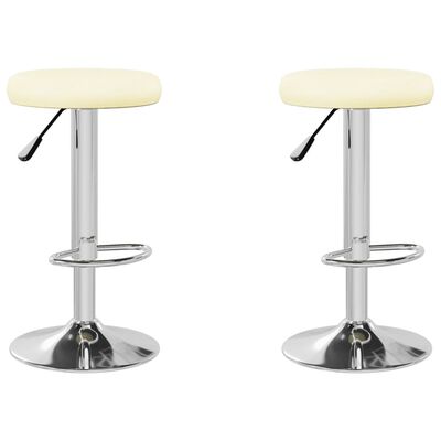 vidaXL Bancos de bar 2 pcs couro artificial cor creme