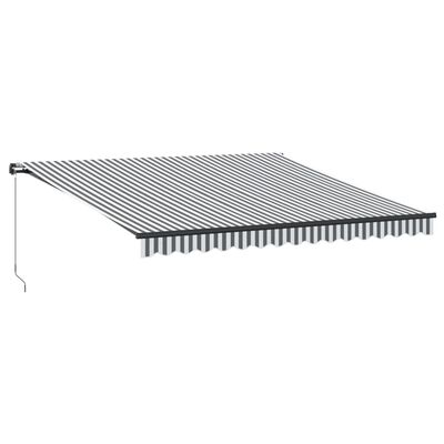 vidaXL Toldo retrátil manual com luzes LEDs 400x300cm antracite/branco