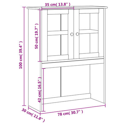 vidaXL Topo de aparador VIGO 78x30x100 cm madeira pinho maciça branco