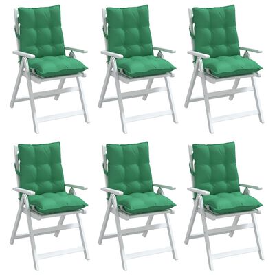 vidaXL Almofadões cadeira encosto baixo 6 pcs tecido oxford verde