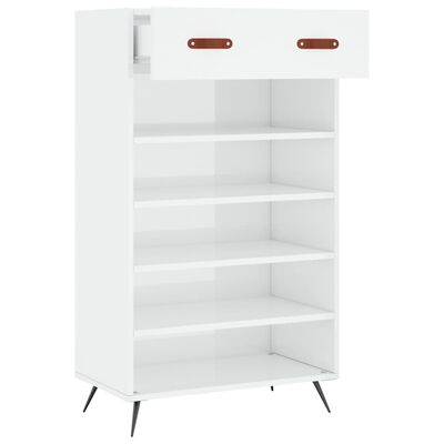 vidaXL Sapateira 60x35x105 cm derivados de madeira branco brilhante