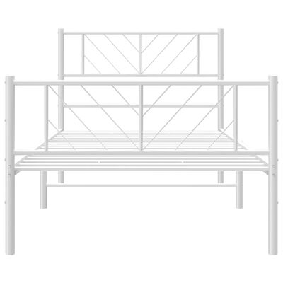 vidaXL Estrutura de cama com cabeceira e pés 100x190 cm metal branco