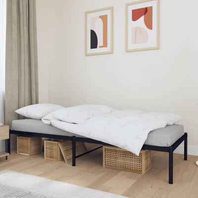 vidaXL Estrutura de cama metal 90x190 cm preto