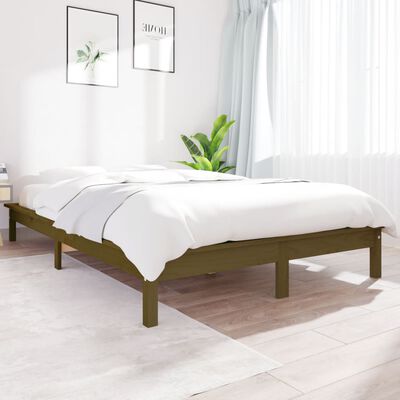 vidaXL Estrutura cama super king 180x200 cm pinho maciço castanho mel