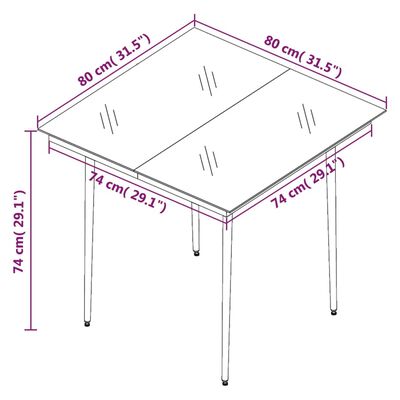 vidaXL 5 pcs conjunto de jantar p/ jardim c/ almofadões vime PE/vidro