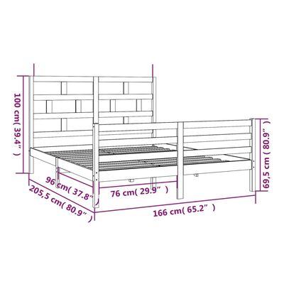 vidaXL Estrutura de cama 160x200 cm madeira de pinho maciça branco