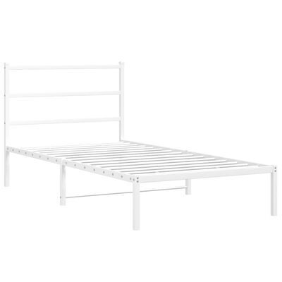 vidaXL Estrutura de cama com cabeceira 100x200 cm metal branco